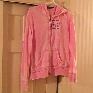 Resort stop. Pink zipper sweatshirt hooded. Teen small